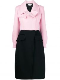 Alexander McQueen Bi Color Asymmetric Fastening Coat at Farfetch